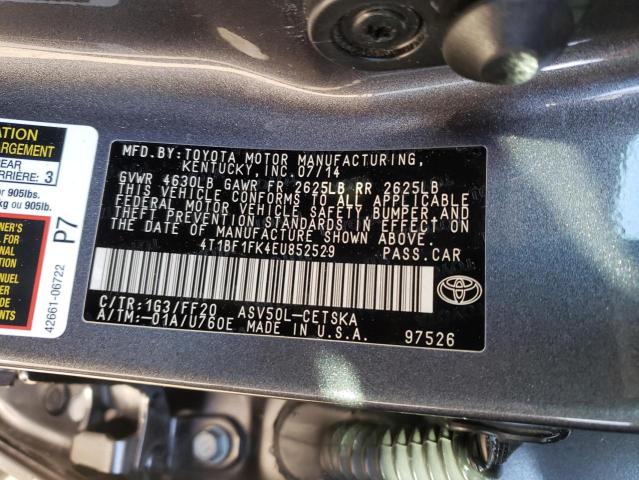 Photo 12 VIN: 4T1BF1FK4EU852529 - TOYOTA CAMRY 