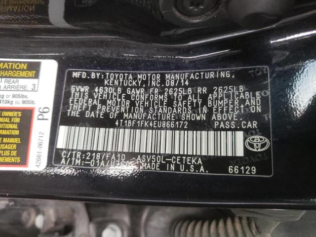 Photo 9 VIN: 4T1BF1FK4EU866172 - TOYOTA CAMRY L 