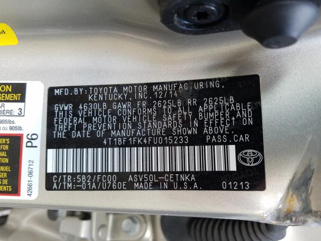 Photo 9 VIN: 4T1BF1FK4FU015233 - TOYOTA CAMRY 