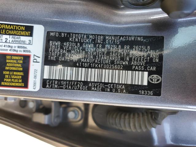 Photo 11 VIN: 4T1BF1FK4FU025602 - TOYOTA CAMRY LE 