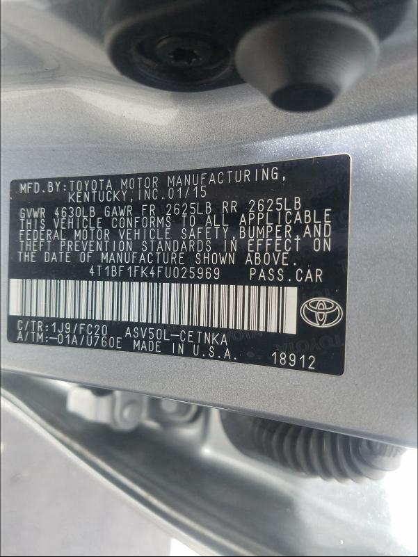 Photo 9 VIN: 4T1BF1FK4FU025969 - TOYOTA CAMRY LE 