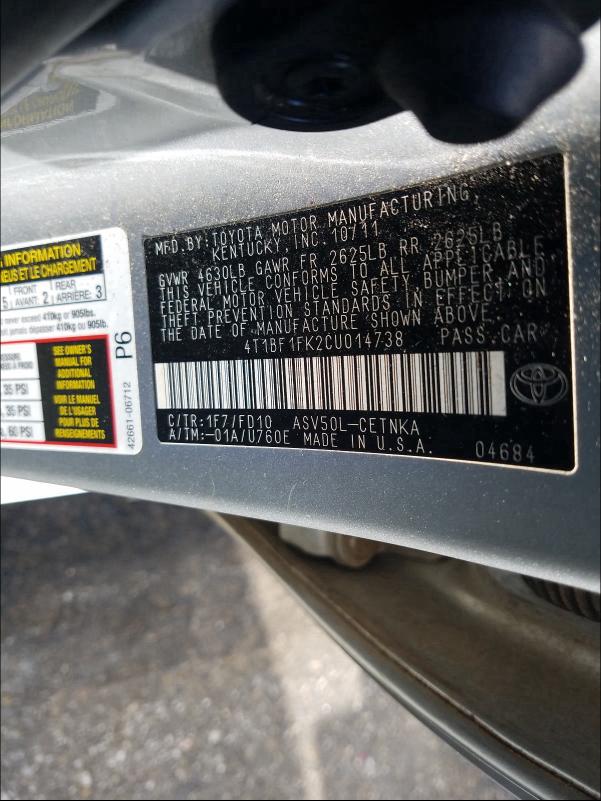 Photo 9 VIN: 4T1BF1FK4FU028516 - TOYOTA CAMRY LE 