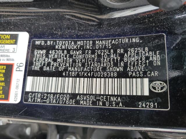 Photo 11 VIN: 4T1BF1FK4FU029388 - TOYOTA CAMRY 