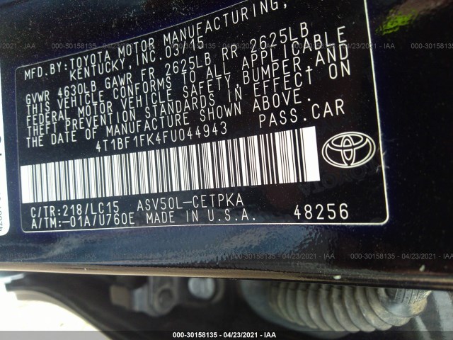 Photo 8 VIN: 4T1BF1FK4FU044943 - TOYOTA CAMRY 