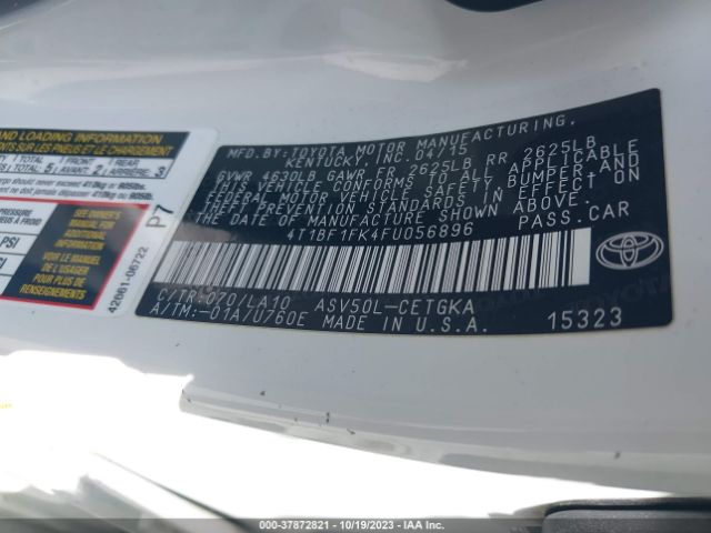 Photo 8 VIN: 4T1BF1FK4FU056896 - TOYOTA CAMRY 