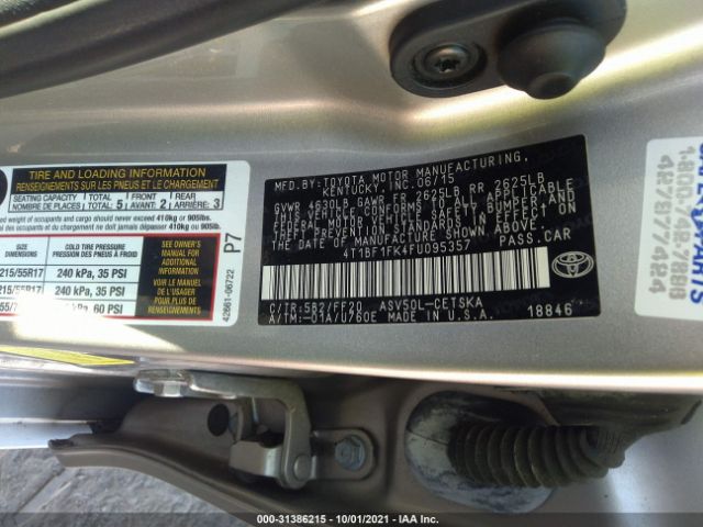 Photo 8 VIN: 4T1BF1FK4FU095357 - TOYOTA CAMRY 