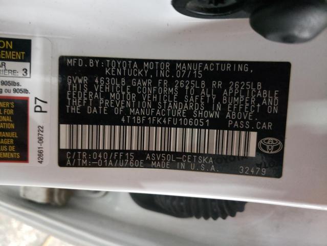 Photo 11 VIN: 4T1BF1FK4FU106051 - TOYOTA CAMRY LE 