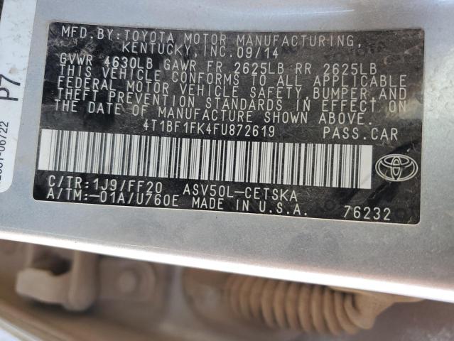 Photo 11 VIN: 4T1BF1FK4FU872619 - TOYOTA CAMRY 