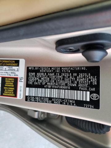 Photo 9 VIN: 4T1BF1FK4FU896810 - TOYOTA CAMRY LE 