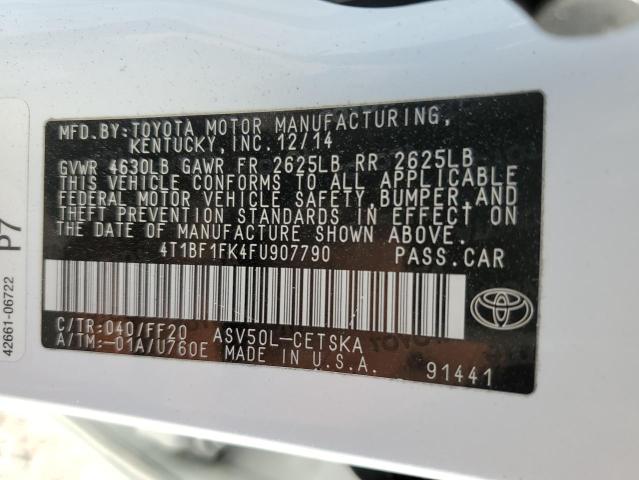 Photo 11 VIN: 4T1BF1FK4FU907790 - TOYOTA CAMRY LE 