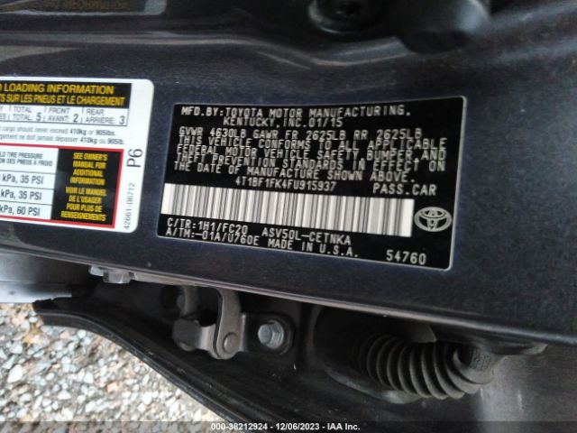 Photo 8 VIN: 4T1BF1FK4FU915937 - TOYOTA CAMRY 