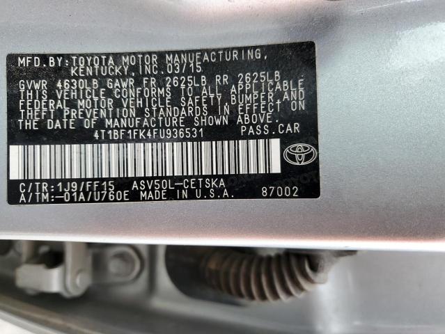 Photo 11 VIN: 4T1BF1FK4FU936531 - TOYOTA CAMRY 