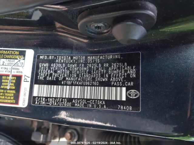 Photo 8 VIN: 4T1BF1FK4FU962160 - TOYOTA CAMRY 