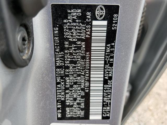 Photo 11 VIN: 4T1BF1FK4FU998494 - TOYOTA CAMRY LE 