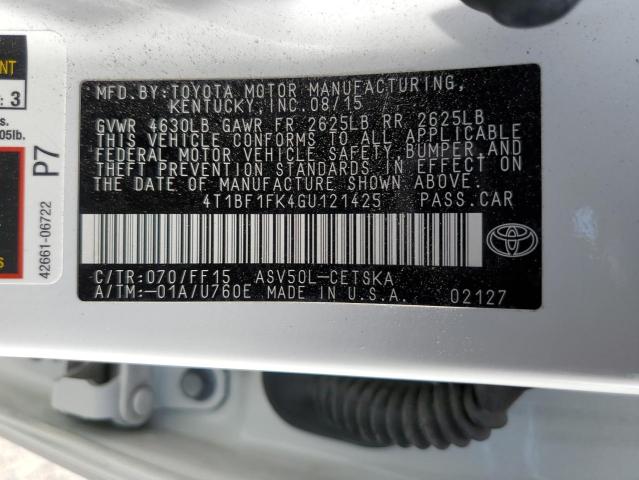 Photo 11 VIN: 4T1BF1FK4GU121425 - TOYOTA CAMRY 