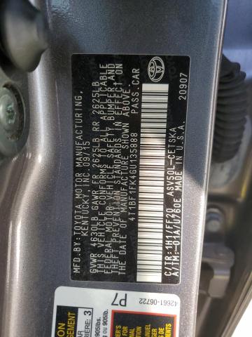 Photo 11 VIN: 4T1BF1FK4GU135888 - TOYOTA CAMRY LE 