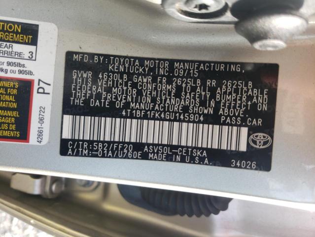 Photo 9 VIN: 4T1BF1FK4GU145904 - TOYOTA CAMRY LE 