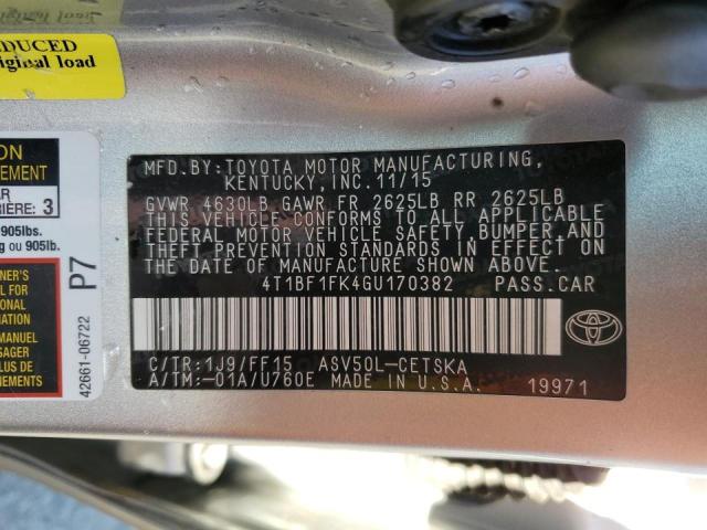 Photo 12 VIN: 4T1BF1FK4GU170382 - TOYOTA CAMRY LE 