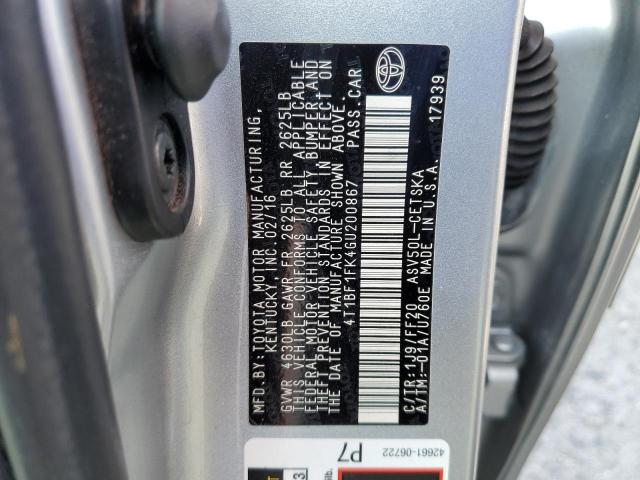 Photo 11 VIN: 4T1BF1FK4GU200867 - TOYOTA CAMRY LE 