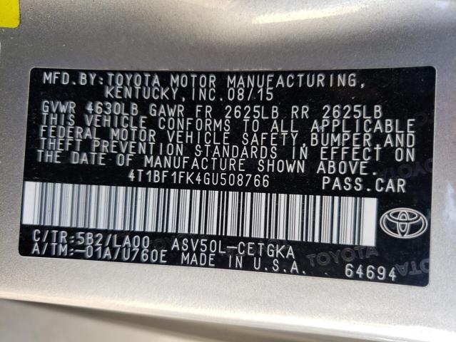 Photo 9 VIN: 4T1BF1FK4GU508766 - TOYOTA CAMRY LE 