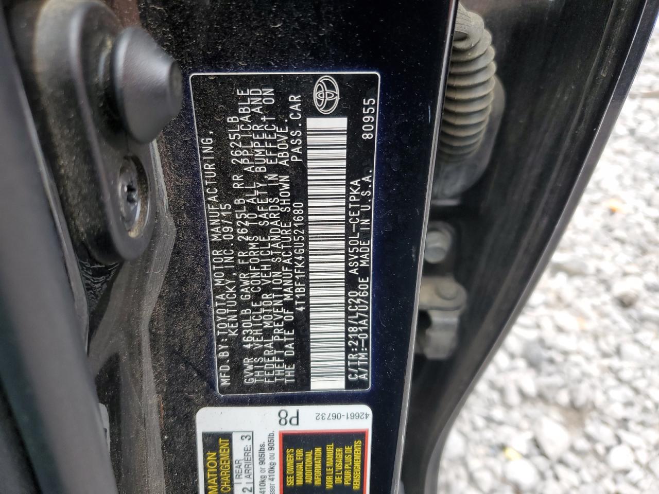 Photo 11 VIN: 4T1BF1FK4GU521680 - TOYOTA CAMRY 