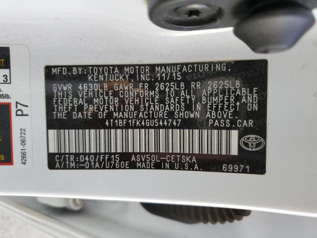 Photo 9 VIN: 4T1BF1FK4GU544747 - TOYOTA CAMRY LE 