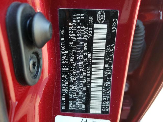 Photo 9 VIN: 4T1BF1FK4GU596007 - TOYOTA CAMRY LE 