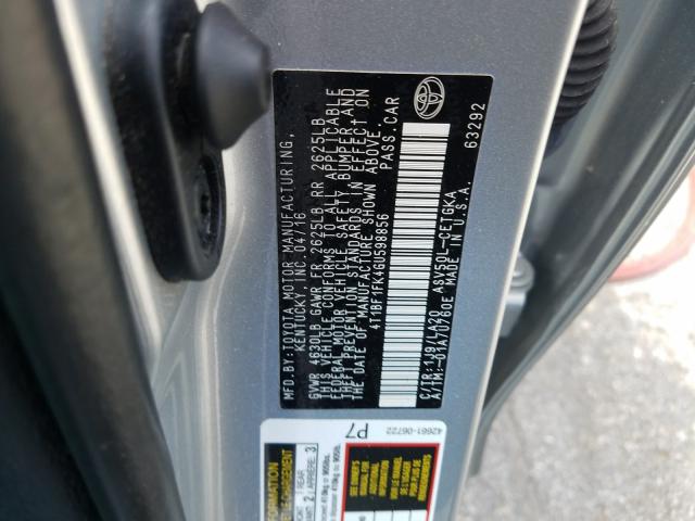 Photo 9 VIN: 4T1BF1FK4GU598856 - TOYOTA CAMRY LE 