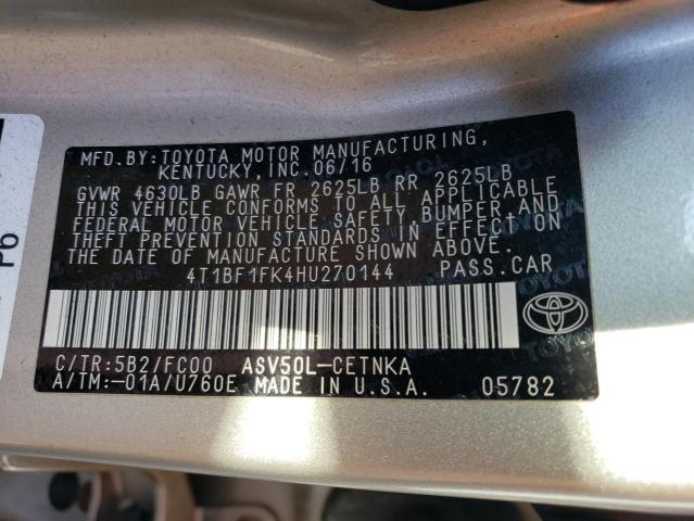 Photo 11 VIN: 4T1BF1FK4HU270144 - TOYOTA CAMRY LE 