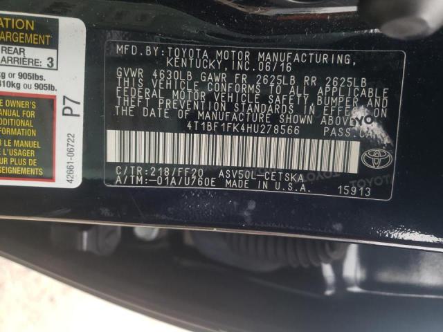 Photo 9 VIN: 4T1BF1FK4HU278566 - TOYOTA CAMRY LE 