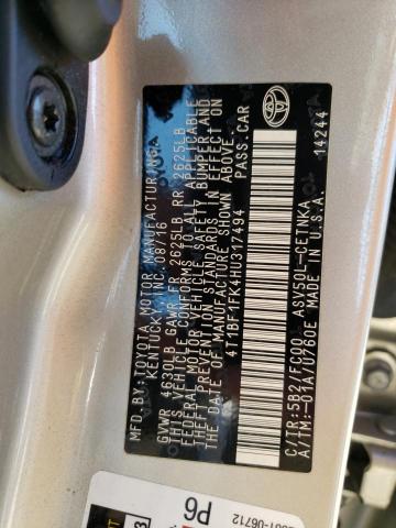 Photo 11 VIN: 4T1BF1FK4HU317494 - TOYOTA CAMRY LE 