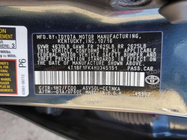 Photo 11 VIN: 4T1BF1FK4HU345151 - TOYOTA CAMRY LE 