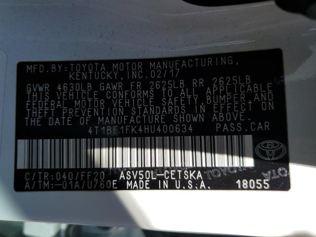 Photo 11 VIN: 4T1BF1FK4HU400634 - TOYOTA CAMRY 