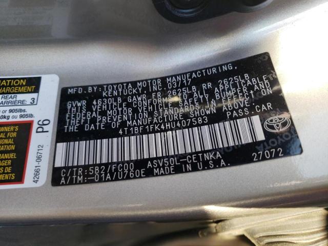 Photo 11 VIN: 4T1BF1FK4HU407583 - TOYOTA CAMRY LE 