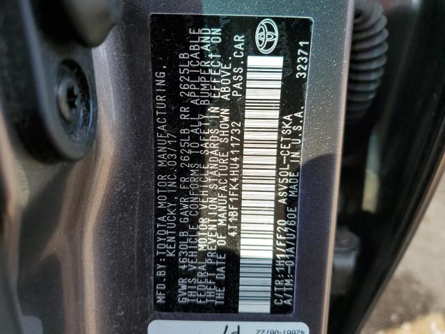 Photo 9 VIN: 4T1BF1FK4HU411732 - TOYOTA CAMRY LE 