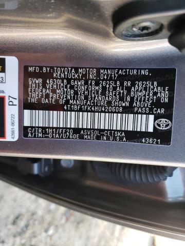 Photo 9 VIN: 4T1BF1FK4HU420608 - TOYOTA CAMRY LE 