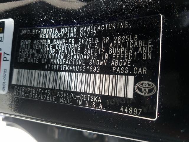 Photo 9 VIN: 4T1BF1FK4HU421693 - TOYOTA CAMRY LE 