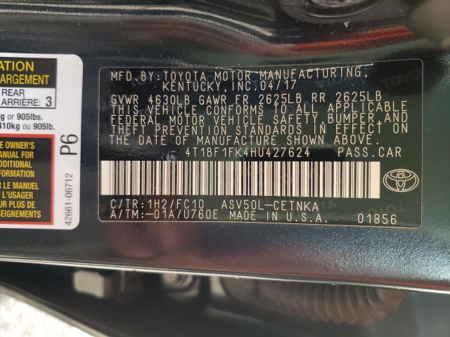 Photo 9 VIN: 4T1BF1FK4HU427624 - TOYOTA CAMRY LE 