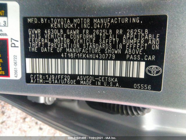 Photo 8 VIN: 4T1BF1FK4HU430779 - TOYOTA CAMRY 