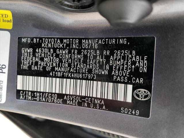 Photo 9 VIN: 4T1BF1FK4HU617973 - TOYOTA CAMRY LE 