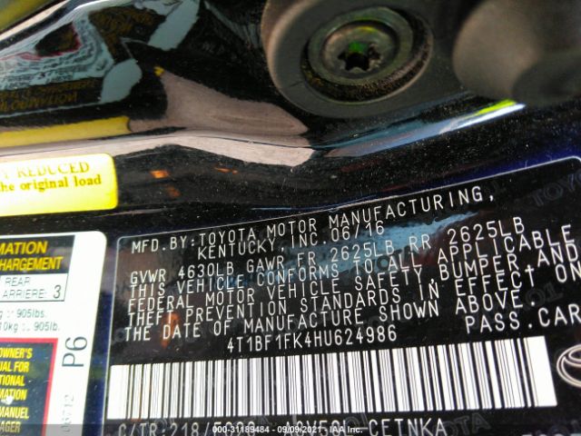 Photo 8 VIN: 4T1BF1FK4HU624986 - TOYOTA CAMRY 