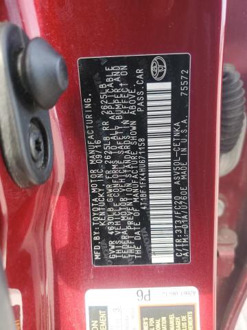 Photo 11 VIN: 4T1BF1FK4HU671158 - TOYOTA CAMRY LE 