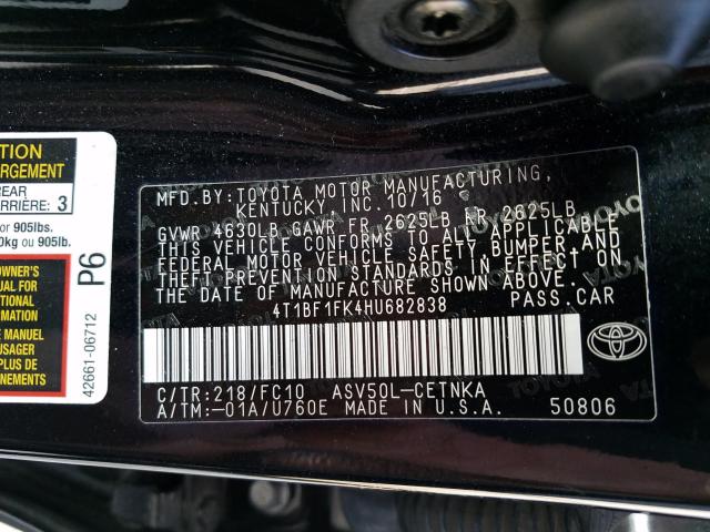 Photo 9 VIN: 4T1BF1FK4HU682838 - TOYOTA CAMRY LE 