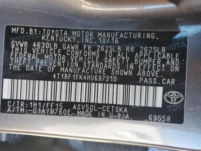 Photo 9 VIN: 4T1BF1FK4HU697310 - TOYOTA CAMRY LE 