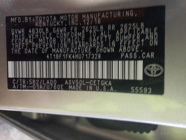 Photo 9 VIN: 4T1BF1FK4HU717328 - TOYOTA CAMRY LE 