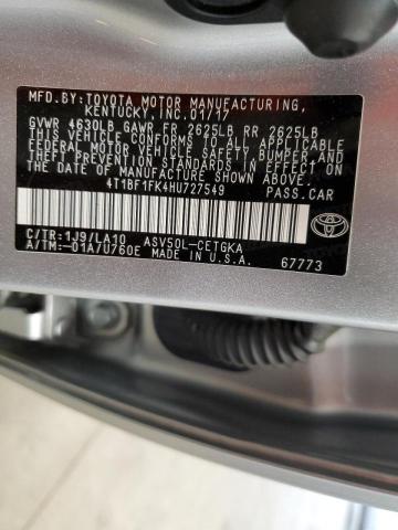 Photo 11 VIN: 4T1BF1FK4HU727549 - TOYOTA CAMRY LE 