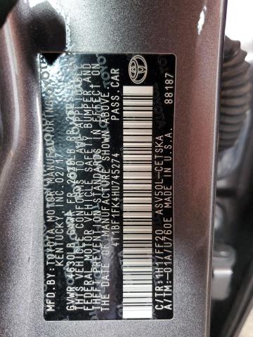 Photo 11 VIN: 4T1BF1FK4HU745274 - TOYOTA CAMRY LE 