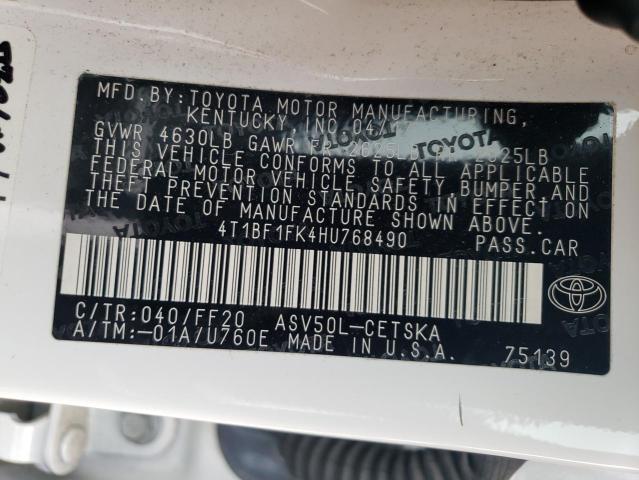 Photo 11 VIN: 4T1BF1FK4HU768490 - TOYOTA CAMRY 