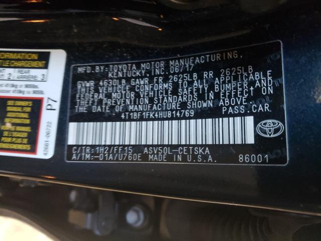 Photo 9 VIN: 4T1BF1FK4HU814769 - TOYOTA CAMRY LE 