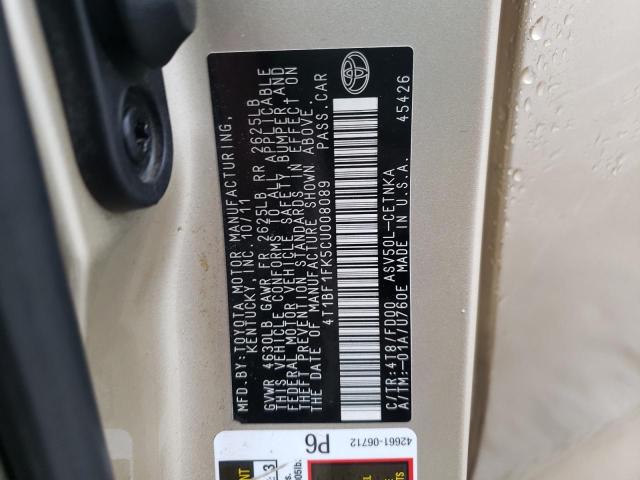 Photo 12 VIN: 4T1BF1FK5CU008089 - TOYOTA CAMRY BASE 